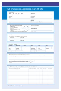Fillable Online huntingdon ac Fulltime course application form 2014/15 ...
