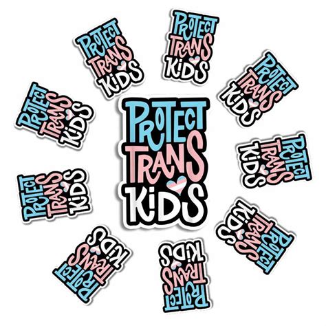10 Pack Protect Trans Kids Stickers LGBT LGBTQ Transgender Pride ...