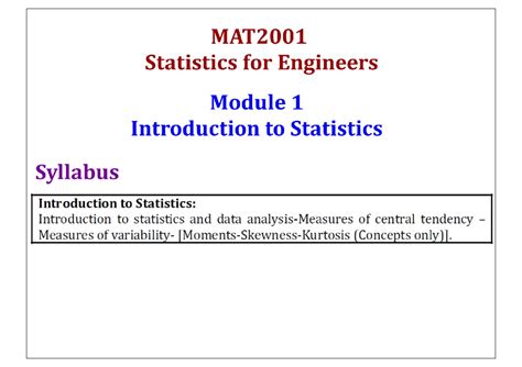 3-Measures of central tendency-06-01-2024 - MAT2001 Statistics for ...