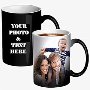 Buy Magic Mug Personalized Gift Mug, Photo Print Black Coffee Mug, 325 ...