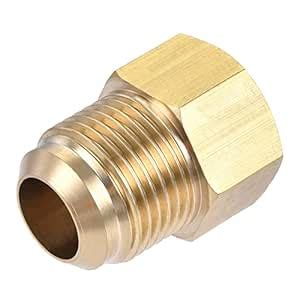 uxcell Brass Pipe fitting, 5/8 SAE Flare Male 1/2 SAE Female Thread ...