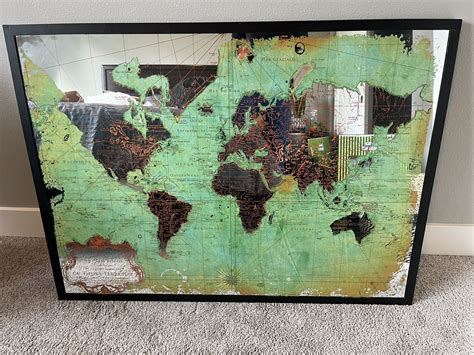 World Market Mirrored World Map for Sale in Bonney Lake, WA - OfferUp