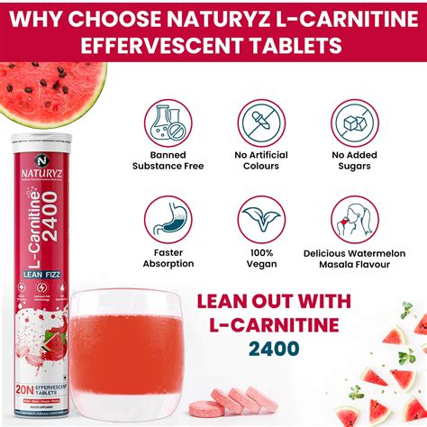 Buy L-Carnitine 2400mg for Fat Loss | 20 Tablets | Naturyz