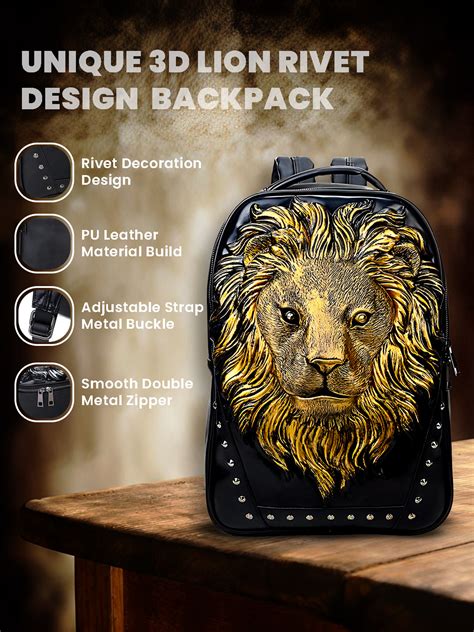 Embossed Lion Head Gothic Laptop Backpack – Redhorns