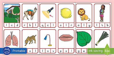 Gr. R Phonics Letter L Peg Matching Activity (teacher made)