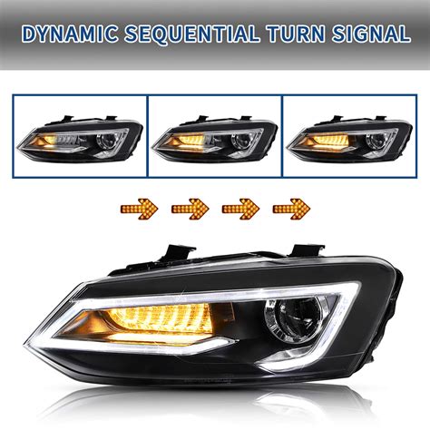 VLAND LED DRL Headlights Compatible for V-W Polo MK5 6R 6C 2009–2017 ...