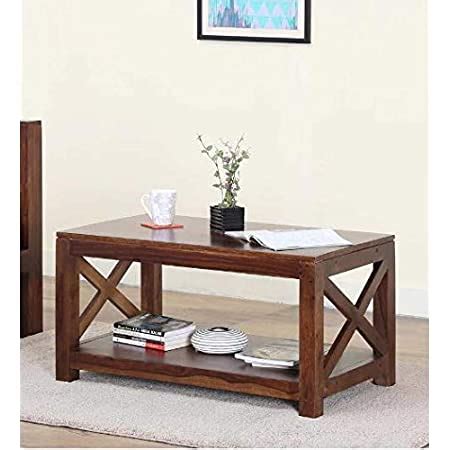 RjKart Wooden Round Shape Coffee Table for Home Living Room | Three ...