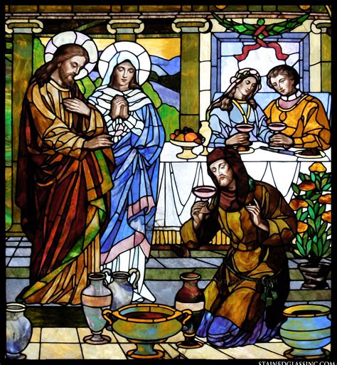 "Wedding at Cana" Religious Stained Glass Window