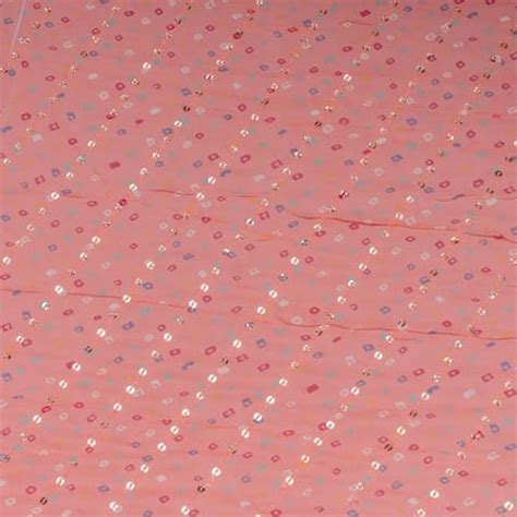 Pink Colour Pure Viscose Georgette Bandhej Print with Embroidered ...