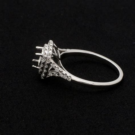 Jewelove™ Rings Women's Band only / SI IJ Platinum Double Halo Diamond ...