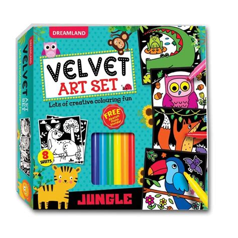 Dreamland Jungle - Velvet Art Set With 10 Free Sketch Pens : Children ...