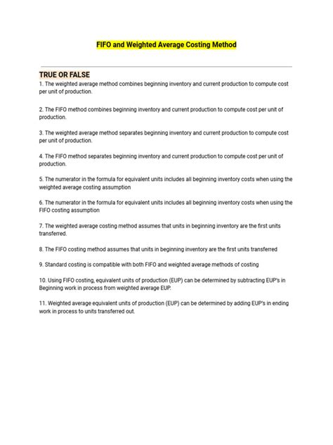 Image result for FIFO Example Questions