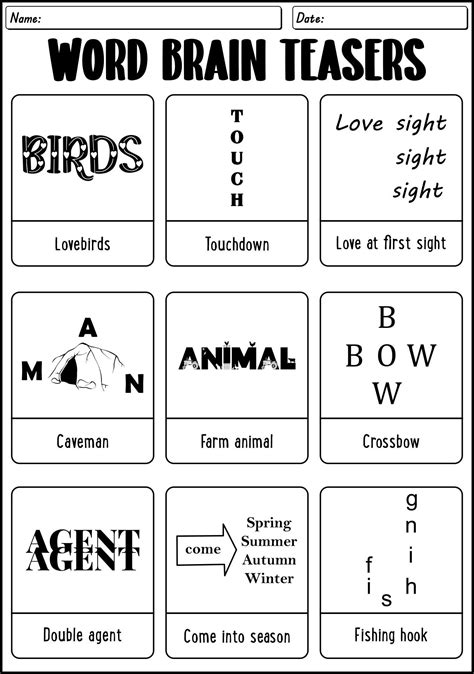 12 Printable Brain Teasers Worksheets With Answers in 2025 | Printable ...
