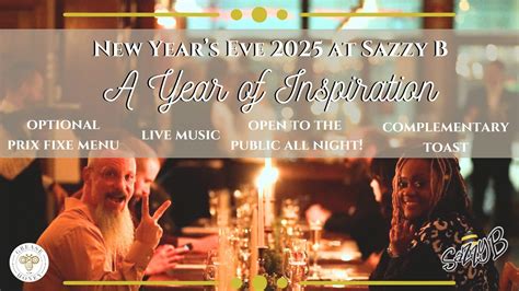 New Year's Eve 2025 at Sazzy B. A Year of Inspiration | Go Downtown Kenosha