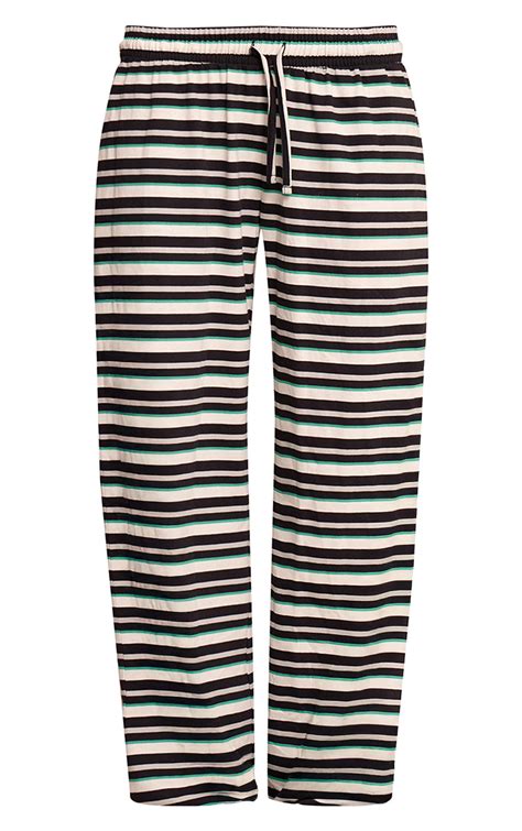 Black Stripe Wide Leg Drawstring Pants | Co-ords | PrettyLittleThing USA
