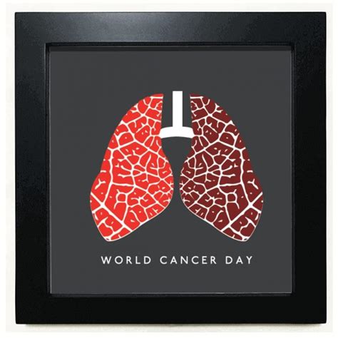 no/no Logo Lung Pattern World Cancer Day Black Square Frame Picture ...