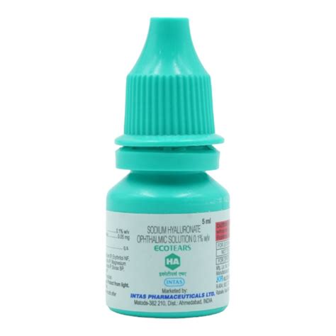 Ecotears HA Ophthalmic Solution 5 ml | Uses, Side Effects, Price ...