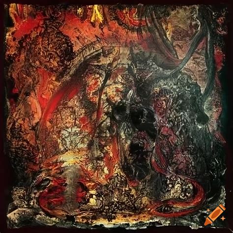 Closeup of john martin's painting pandemonium