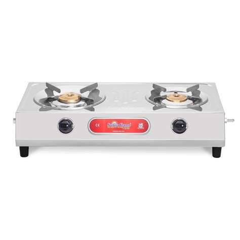 Surya Flame Efficient Gas Stove 2 Burners Manual 74 thermal efficiency ...