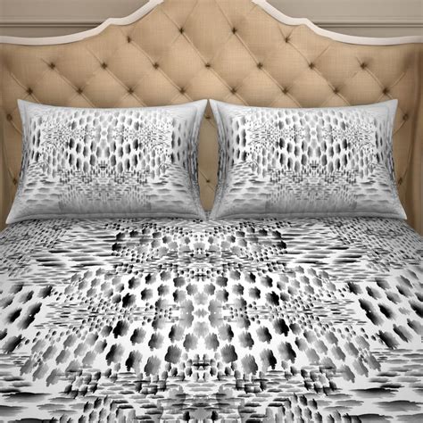 Buy SPACES Bamboo Charcoal Printed 3-Piece Bedsheet Set - 274 x 274 cm ...