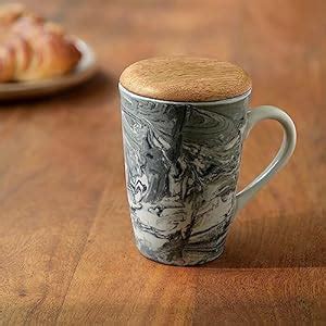 Buy Ellementry Carbon Ceramic Mug with Wooden Lid (350 ml Each ...