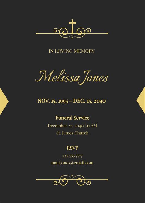Sample of Funeral Announcement Invitation Template - Edit Online ...