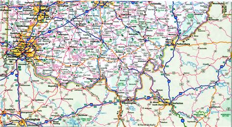 Detailed map of the interstate highways of Ohio I-70, I-71, I-75, I-76 ...