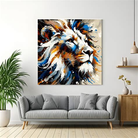 White Lion Wall Art – Elegant Canvas for Minimal Modern Interiors ...