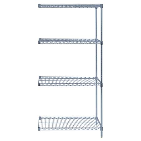 Quantum Storage Systems WIRE 4 SHELF ADD ON KIT GRAY 54IN AD54-3060GY ...