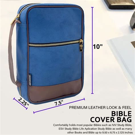 Buy Bible Cover Bag, Blue Jean Pattern Bible Bag with Handle, Pockets ...