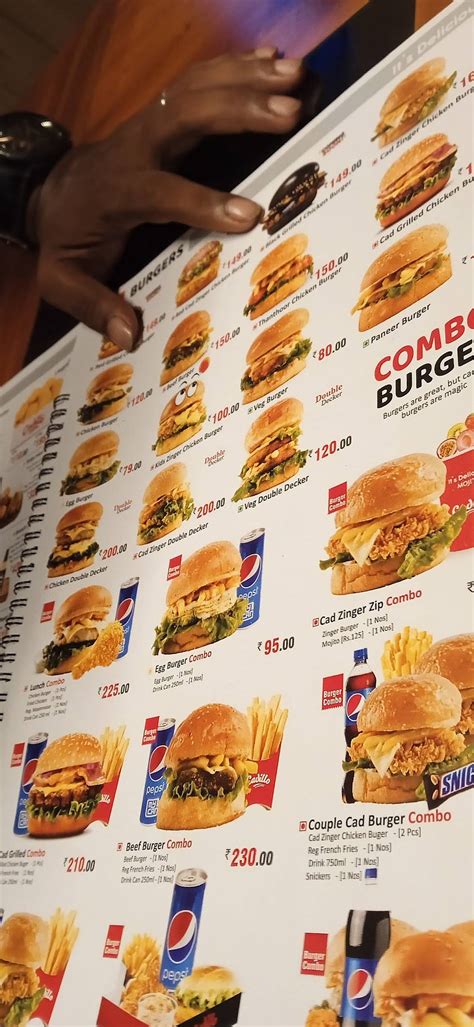 Menu at Cadillo, Kottakkal