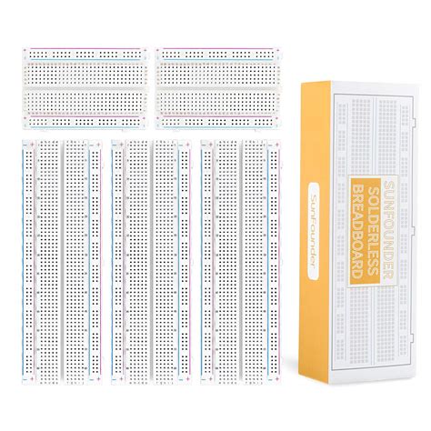 Sunfounder 5pcs Breadboards Kit Include 3pcs 830 Point 2pcs 400 ...