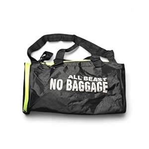Buy All Beast No Baggage Gym Duffel Bag, Black with Neon Yellow Trim ...