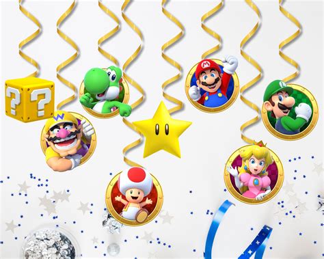 Super Mario Theme Swirls | Personalized party supplies Online – Party ...