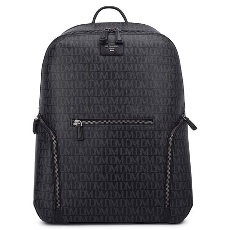 Monogram Leather Backpack - Black – Da Milano