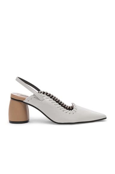 Reike Nen Curved Middle Slingback in White & Beige | FWRD