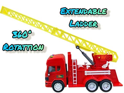 Friction-Powered Firefighter Truck– Realistic Design with Expanding La ...