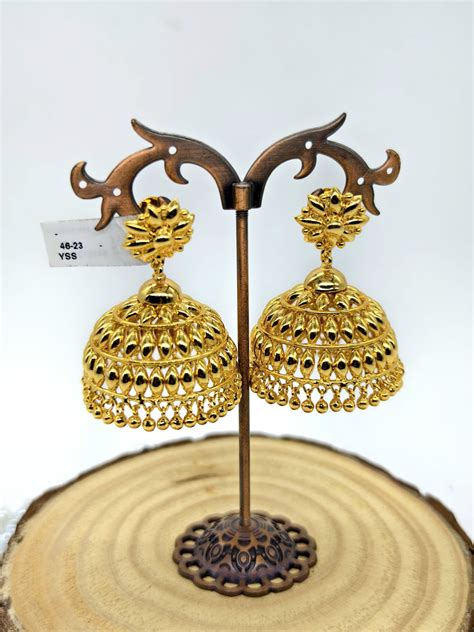 Gold Plated Jhumka Earrings – Shrayathi