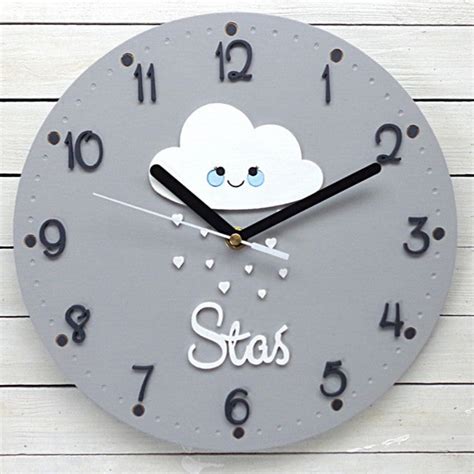 Buy Personalized Cloud with Heart Themed Wall Clock for Kids Online On ...