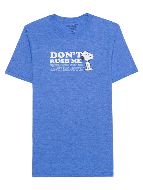 Peanuts Snoopy Don't Rush Me Men's & Big Men's Graphic Tee with Short ...