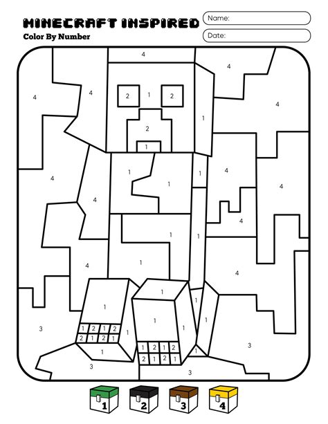 Minecraft Coloring By Number