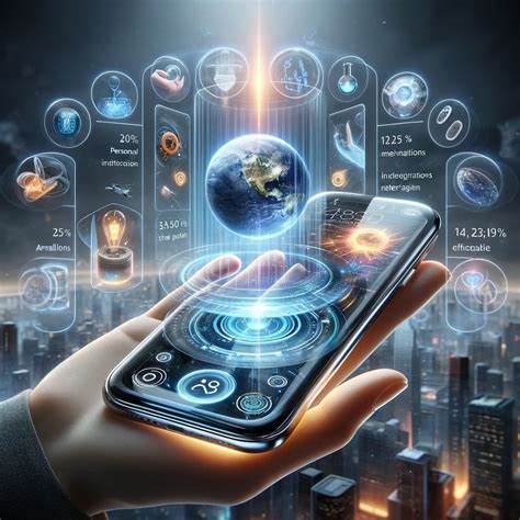 Imagine the future of mobile phones in 100 years, showcasing revolutionary advancements in ...