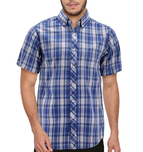 Mens Blue Plaid Dress Shirt at Margaret Steen blog