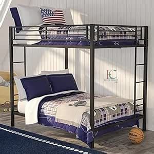 ELITE CRAFT INC Metal Bunk Bed Heavy Duty Bunk Beds Frame with Side ...