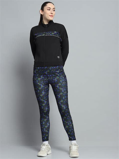 Buy Women Black Printed Mock Neck Full Sleeve 3Pc Cords Set Online in ...