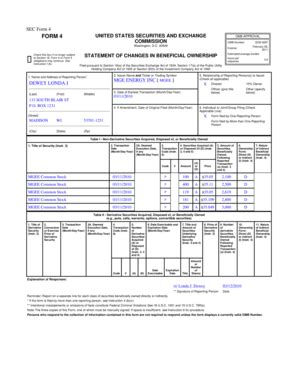 Fillable Online 03/11/2010 Form 4 - MGE Energy Fax Email Print - pdfFiller