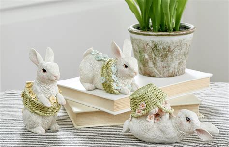 H245564 S/3 Playing Bunnies | Bunny decor, Spring easter decor, Bunny