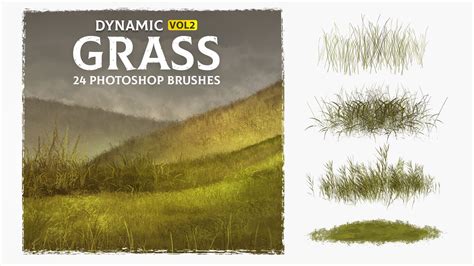 ArtStation - Grass Brushes VOL2 | MS Brushes | Brushes | Grass ...