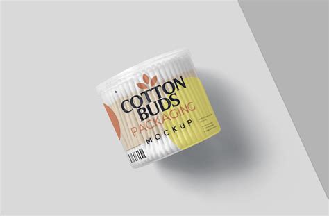 Floating Cotton Buds Container Mockup Design | ZippyPixels