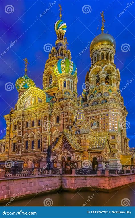 Ornate Exterior of Church of Savior on Spilled Blood or Cathedral of ...